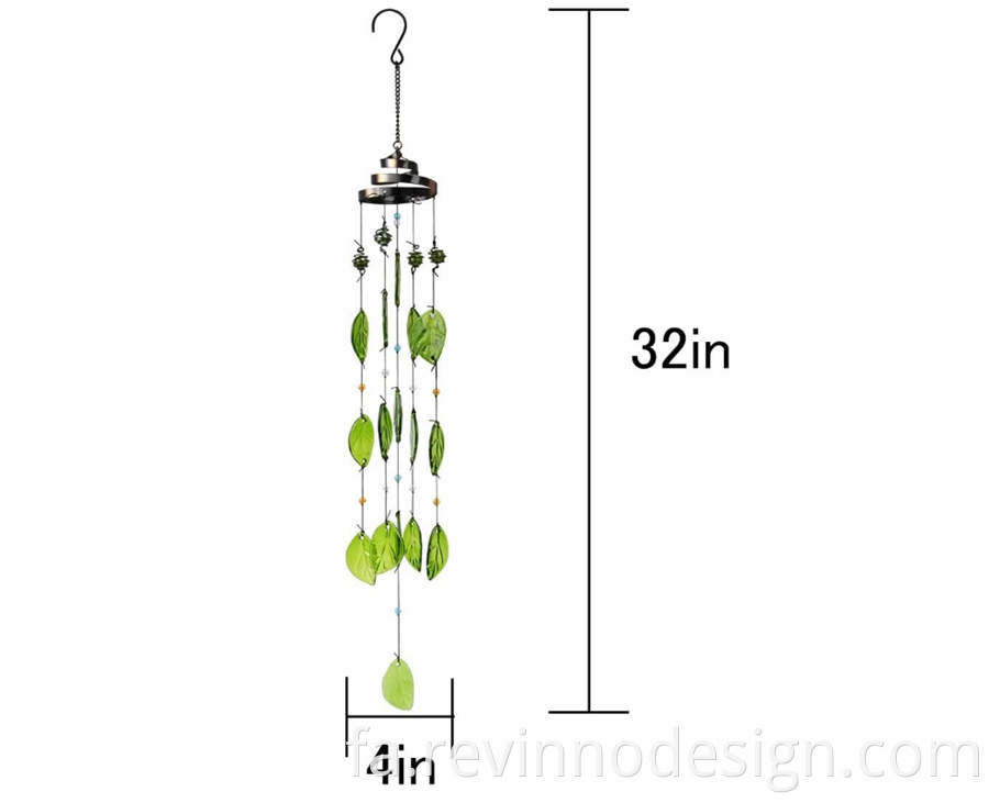 Glass Leaves Wind Chimes